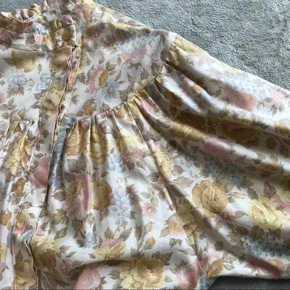 VTG 70s Handmade High Neck Ruffle Prairie Blouse - Picture 10 of 11